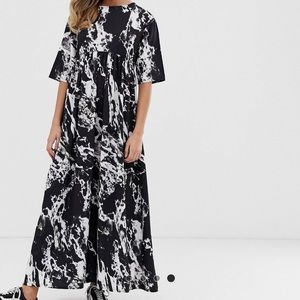 Another Reason Marble print maxi dress